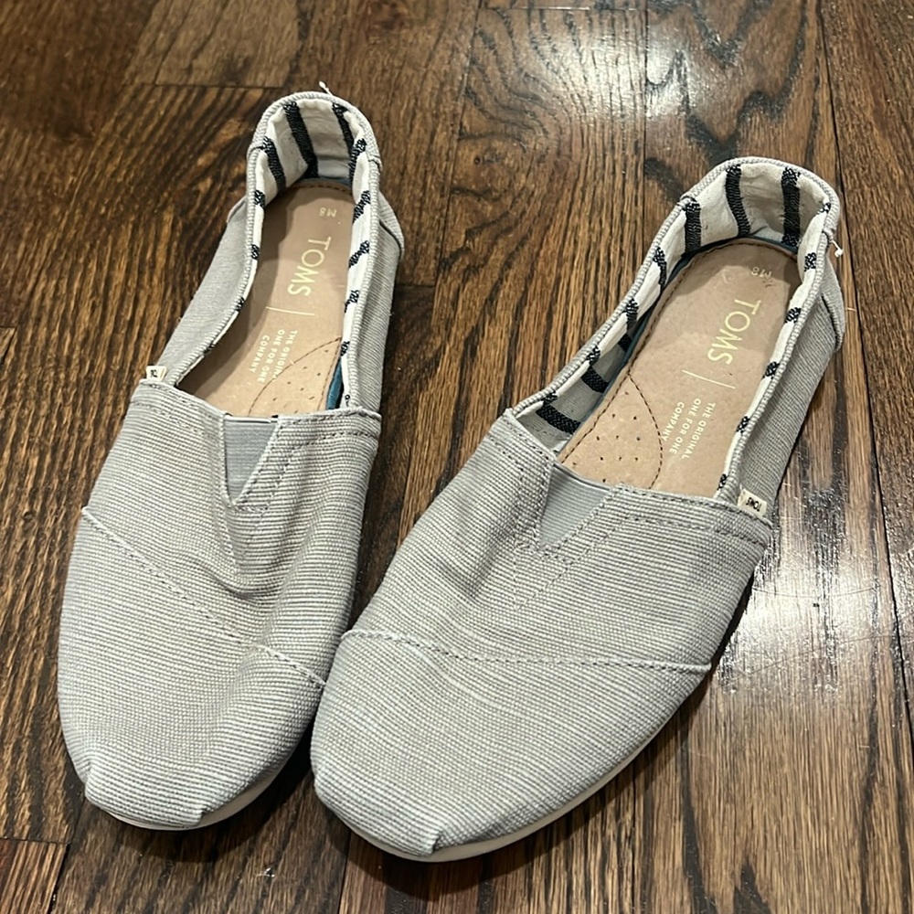 Toms gray slip ons